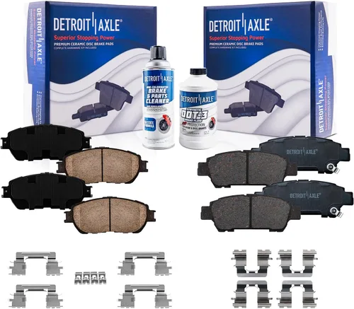 Vista 27 de Detroit Axle - Kit de freno trasero para Toyota Camry 2012-2017, Avalon Lexus ES300h ES350 2013-2018, repuesto de pastillas de freno de cerámica
