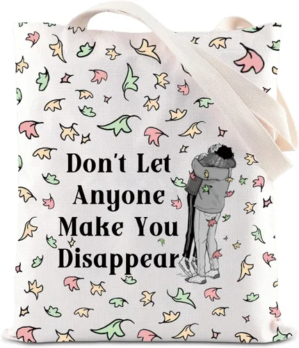 Vista 8 de FOTAP LGBTQ Gift Hi Hi Leaves Bolsa de maquillaje con tapón de corazón fases regalo inspirado en Spotify Regalo Regalo de Nick y Charlie, Blanco