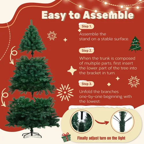 Vista 6 de COMHOMA Árbol de Navidad artificial sin iluminación de 6 pies Verde