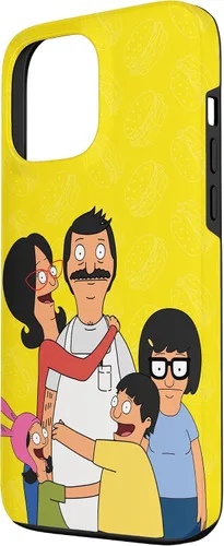 Vista 2 de Funda para iPhone 13 Pro Max Bob's Burgers Bob Linda Gene Tina Louise Family Hug Case