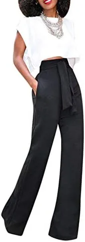 Vista 3 de Molisry - Pantalones de trabajo largos con cinturón para mujer