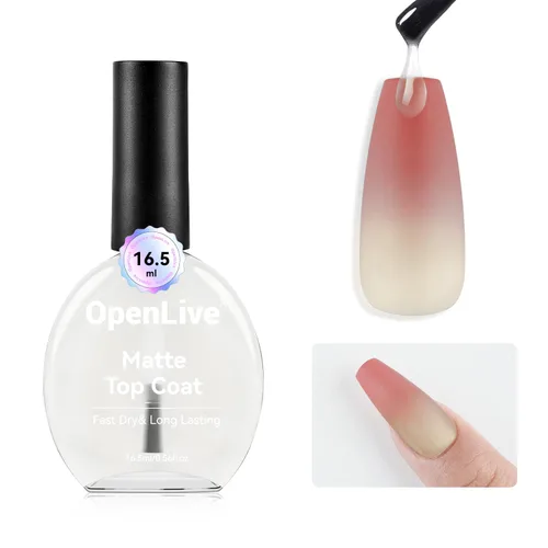 Vista 10 de OpenLive 2 esmaltes de uñas transparentes de capa superior brillante, esmalte de uñas regular de secado rápido, acabado de alto brillo, protección