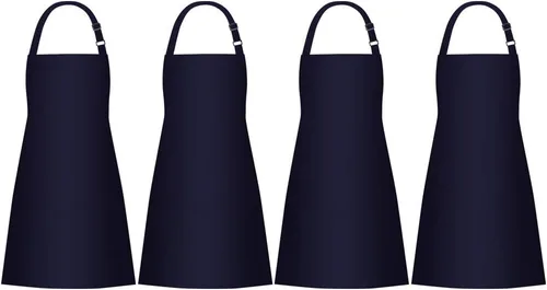 Vista 17 de Jubatus Paquete de 1 delantal con peto con 2 bolsillos, delantal de cocina de chef para mujeres y hombres, color negro
