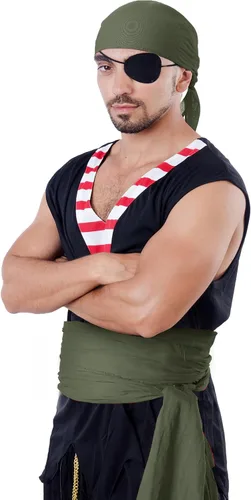 Vista 7 de SATINIOR Halloween Pirate Accessories Bandana Belt Costume