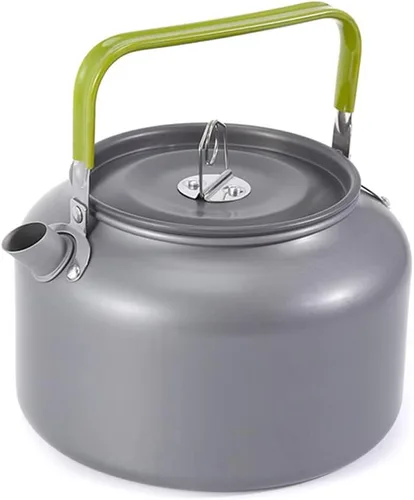 Vista 10 de LIXADA Hervidor de camping 0.8L/1.2L/1.6L para agua hirviendo, tetera de té tetera de aleación de aluminio con mango de silicona bolsa de transporte