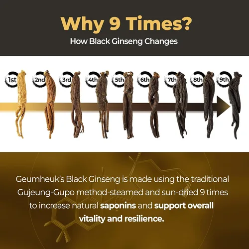 Vista 2 de GeumHeuk Extracto de ginseng negro coreano cada ginseng Plus. Bolsas de barra de 0.35 oz x 30. Apoyo inmunológico, refuerzo de energía, recuperación