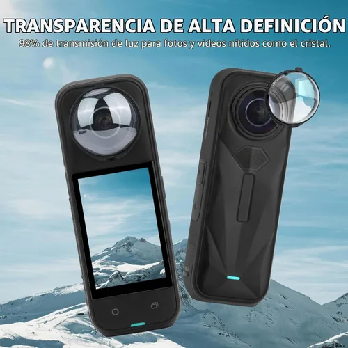 Vista 6 de Protector de lente X5 Premium para Insta360 X5, cubierta protectora de lente de vidrio templado de alta transparencia para cámara protectora Insta