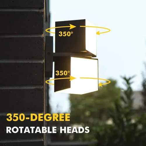 Vista 4 de LUTEC Luz de pared LED de 1100/2000LM 3000K al aire libre, impermeable exterior moderna luz de porche para patio, jardín, patio