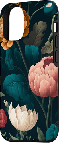 Vista 2 de Funda floral Moody Moody con diseño de flores oscuras vintage para iPhone 15