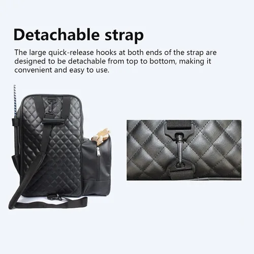 Vista 8 de Bolsa ecuestre profesional duradera de piel sintética impermeable para botas de equitación con compartimento para casco y sombrero