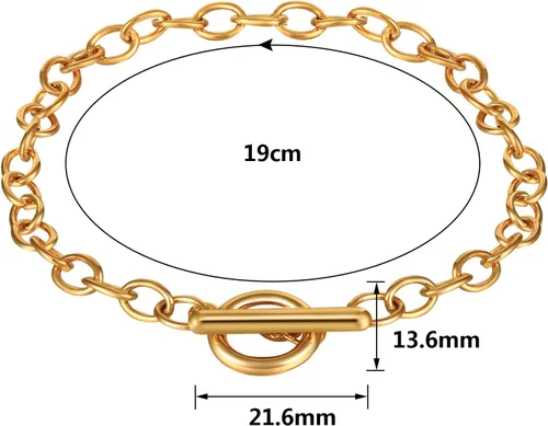 Vista 4 de Hicarer 12 pulseras de cadena de oro a granel con dijes de aleación de metal para hacer joyas, pulseras de eslabones chapados, kit de cierres