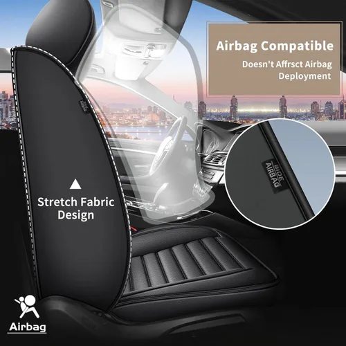 Vista 2 de Fundas de asiento para Ford Edge 2007-2025, juego de fundas de asiento de automóvil de imitación de lujo, impermeables, protector de asiento