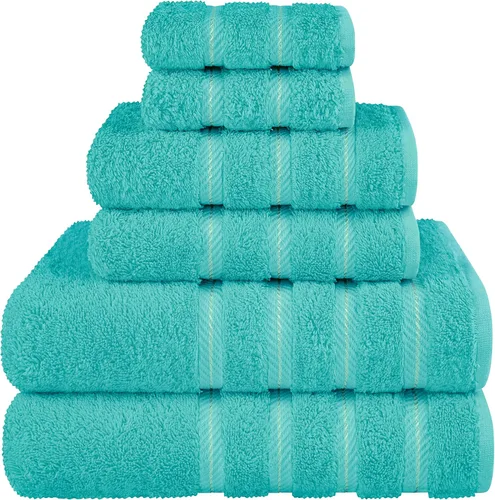 Vista 130 de American Soft Linen - Juego de toallas de 3 piezas, 1 toalla de baño, 1 toalla de mano y 1 toalla pequeña, 100% algodón turco para baño, juego