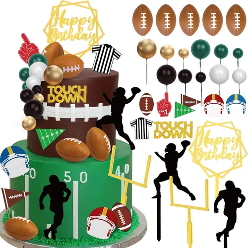 Vista 22 de Juego de 26 decoraciones de pastel de béisbol con mini bolas, jugador, gorras, guantes, murciélagos, adornos de pastel de cumpleaños de béisbol