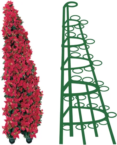Vista 6 de Creative Displays - Estante redondo completo para árbol de Pascua de 106 FB, marco vertical independiente de jardín, ideal para flores de Pascua