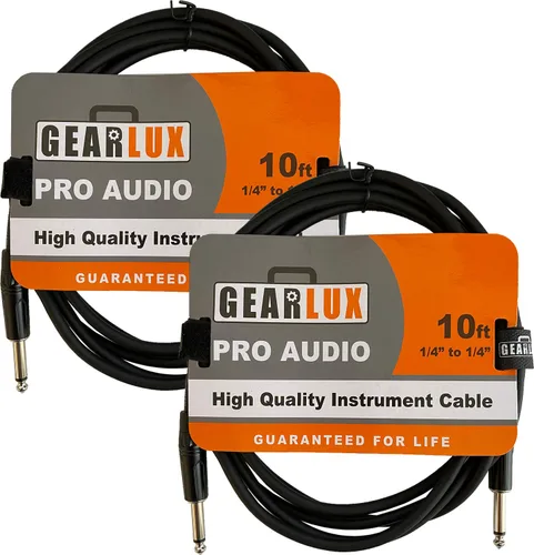 Vista 19 de Gearlux Cable de instrumento/cable de guitarra, 1/4 de pulgada, recto a recto, negro, 6 pies - paquete individual