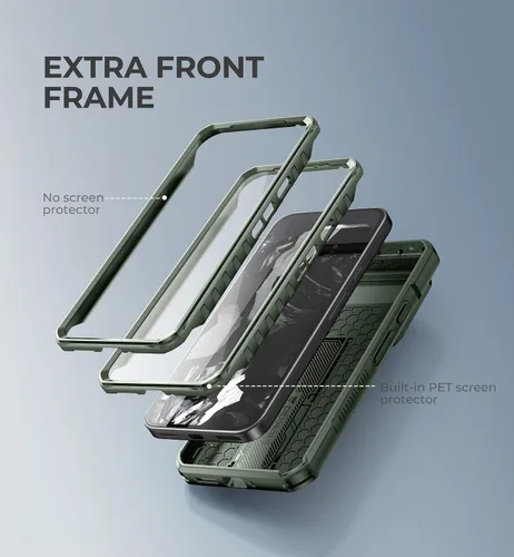Vista 4 de Dexnor Funda para Google Pixel 9 Pro XL con cubierta deslizante para cámara y protector de pantalla integrado y soporte de alta resistencia, funda