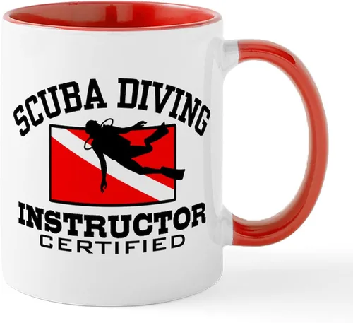 Vista 53 de CafePress Scuba Flag Diver Taza de café de cerámica de 11 oz (11.0 fl oz)