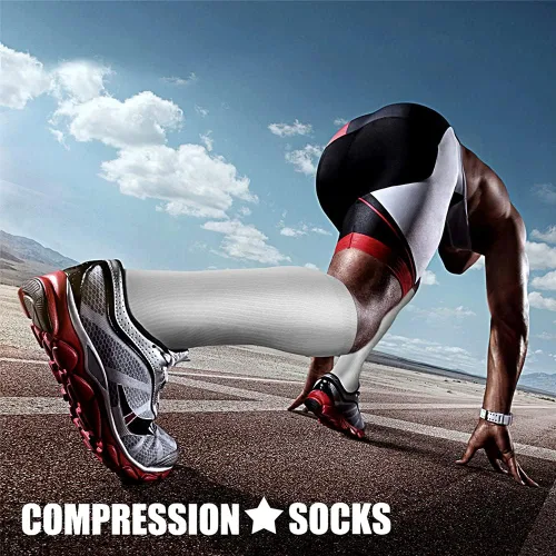 Vista 3 de CHARMKING - Calcetines de compresión para mujeres y hombres (3 pares), 15-20 mm Hg, el mejor apoyo para atletismo, running o ciclismo, mejora