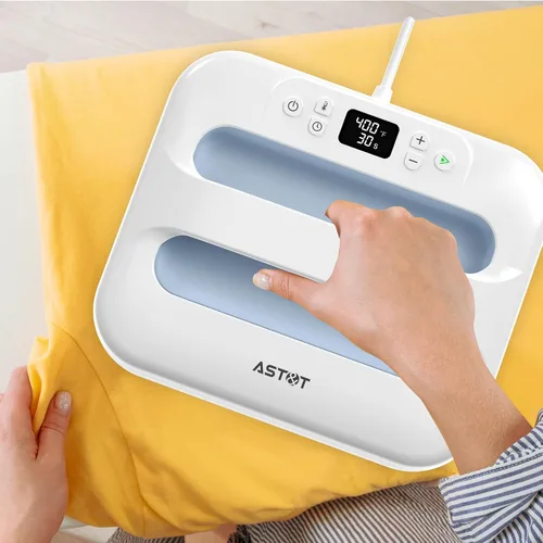 Vista 8 de AST&T Máquina de prensa térmica de 12 x 10 pulgadas, portátil y fácil de prensar para camisetas, almohadas, bolsas de mano y más, color blanco