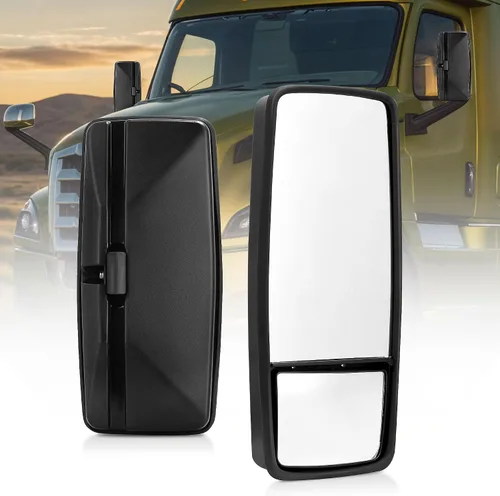 Vista 13 de YITAMOTOR Espejo retrovisor izquierdo para remolque con vidrio ajustado eléctricamente y calefactado, señal de giro LED con flecha, lámpara