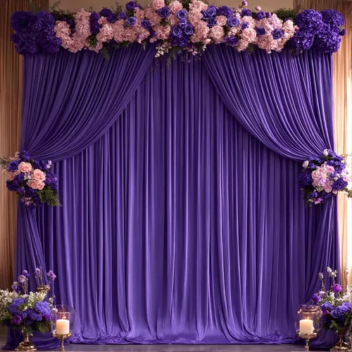Vista 23 de Cortinas de fondo azul bebé de 8 x 10 pies para bodas, cortinas de fondo de poliéster sin arrugas, para baby shower, fiestas de cumpleaños