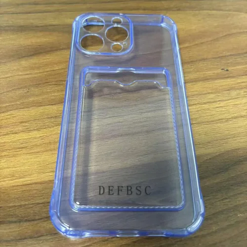 Vista 9 de DEFBSC Funda para iPhone 13 Pro, funda transparente con tarjetero trasero, delgada, delgada, funda protectora de TPU suave que absorbe los golpes