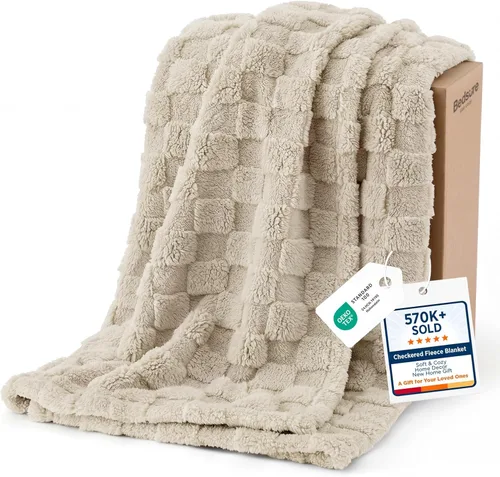 Vista 32 de Bedsure GentleSoft - Manta verde salvia para sofá, manta de forro polar a cuadros, regalos de Navidad para mujeres, hombres y niñas, bonita manta