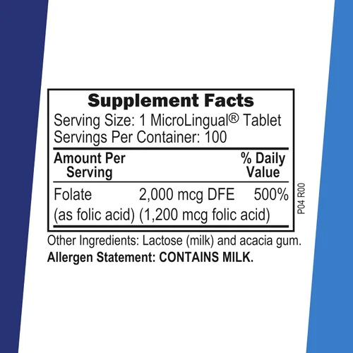 Vista 2 de Superior Source Vitamina B9 de ácido fólico 1200 mcg Microlingual tabletas de disolución instantánea debajo de la lengua derretida, 100