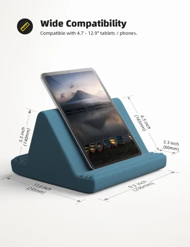 Vista 5 de Lamicall Soporte de Almohada para Tableta, Almohadilla Suave para el Regazo - Soporte Dock para Tableta para Cama con 6 Ángulos de Visualización