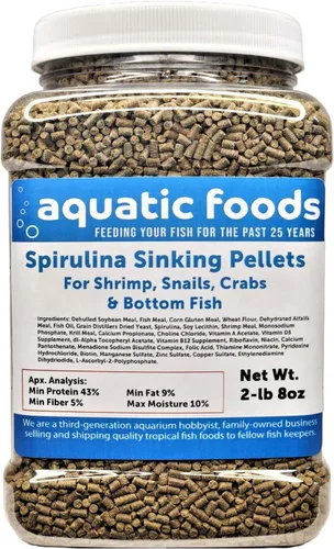 Vista 3 de Zeigler - Pellets de hundimiento de espirulina para camarones, caracoles, cangrejos, bagres, plecos para todos los peces tropicales de 1/16 x 3/8