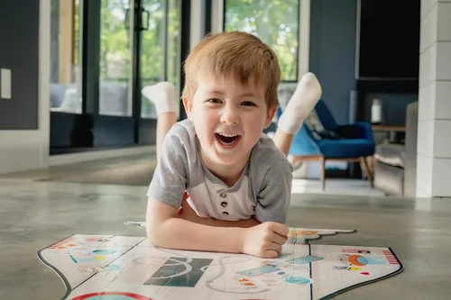Vista 7 de Chuckle & Roar Rompecabezas de piso de dinosaurio, rompecabezas para niños de 4 a 6 años, 50 piezas Nave espacial