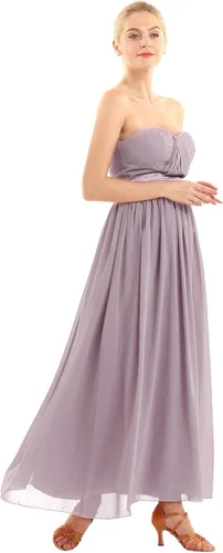 Vista 4 de YiZYiF Vestido de dama de honor plisado de gasa para mujer