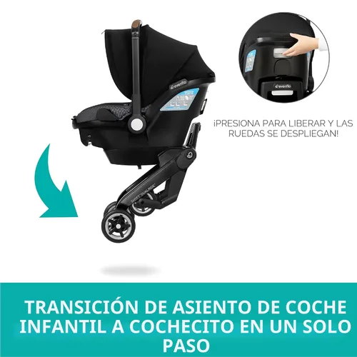 Vista 2 de Shyft DualRide con almacenamiento Carryall Combo de asiento infantil para automóvil y cochecito (gris Boone)