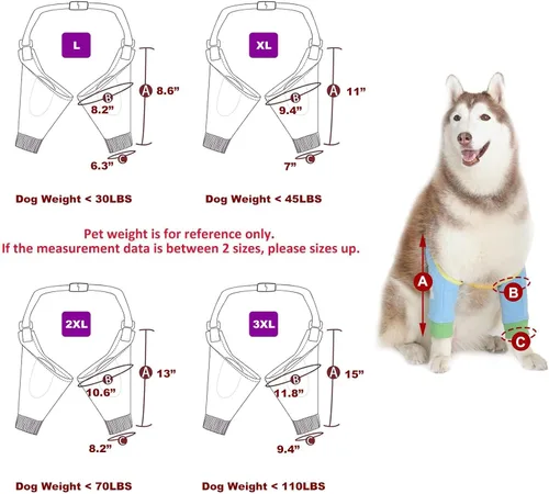 Vista 3 de Funda de recuperación para perros con acolchado, mangas delanteras para piernas después de la cirugía, protector de codo para perros pequeños