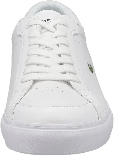 Vista 2 de Lacoste Powercourt - Tenis de moda para mujer, color blanco y negro, talla 6.5 M de EE. UU, Blanco