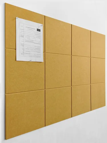 Vista 54 de Tabla de corcho alternativa de 24 x 36 pulgadas, paquete de 6 azulejos de pared de fieltro con pestañas adhesivas extraíbles seguras, tableros