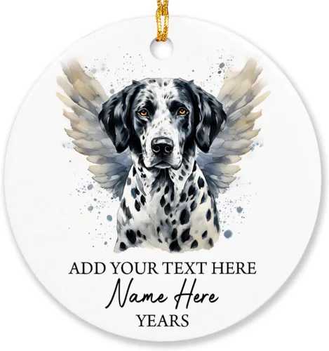 Vista 17 de Airedale Terrier - Adorno personalizado de alas de ángel para perro, regalo de pérdida de condolencias de mascotas, adorno de Navidad conmemorativo