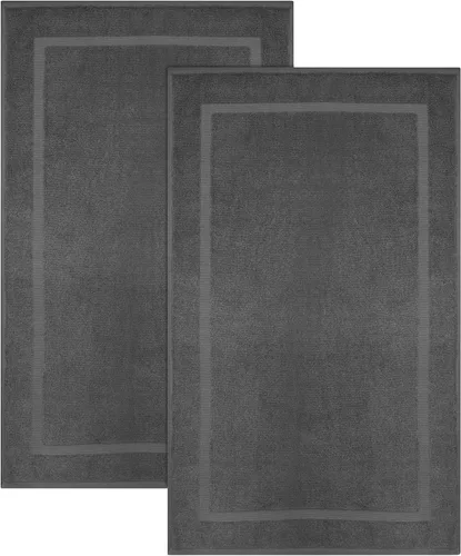 Vista 16 de COTTON CRAFT Tapete para bañera – Azulejo esculpido, 100% algodón, ultra absorbente, de baja pelusa, 1000 GSM, tapete de baño de lujo – Alfombra