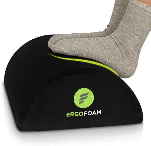 Vista 11 de ErgoFoam Reposapiés para debajo del escritorio en el trabajo - Reposapiés premium debajo del escritorio - Reposapiés de escritorio para dolor