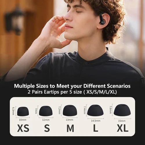 Vista 3 de 10 Pairs Replacement Ear Tips for Beats Powerbeats Pro 2 2024&Cleaning Pen Negro