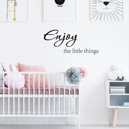 Vista 3 de Enjoy The Little Things - Calcomanías de vinilo para pared con texto en inglés "Enjoy The Little Things
