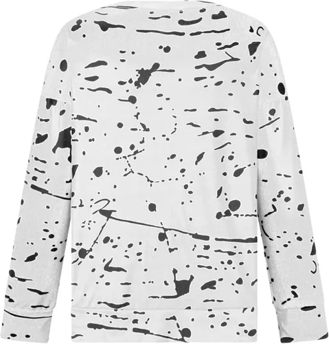 Vista 5 de Ceboyel Sudadera de cuello redondo para mujer, diseño a rayas, con bloques de color, manga larga, sin botones, ropa de moda de otoño