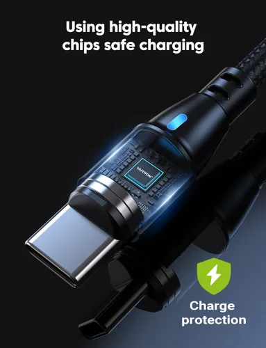 Vista 5 de VAFOTON Cable de carga magnético PD de 60 W de 9 pines (paquete de 2, 3.3 pies/6.6 pies), cable de carga USB C magnético 3A/cable de carga USB