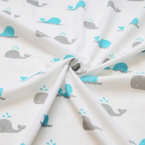 Vista 5 de American Baby Company - Paquete de cuna para bebé: cubre colchón protector, sábana a la medida y manta térmica., paquete de de 1, Ballenas turquesa