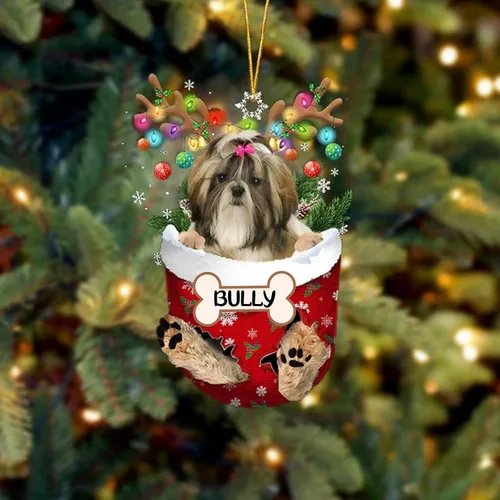 Vista 99 de IZI POD Affenpinscher Adorno de Navidad personalizado para perro, adorno de bolsillo de nieve para perro para árbol de Navidad, adorno acrílico