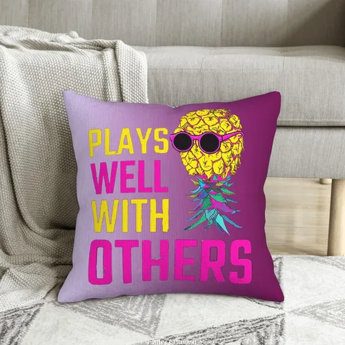 Vista 11 de Funda de almohada decorativa de piñas al revés, fundas de cojín cuadradas estándar para sofá, sala de estar, cama, 18 x 18 pulgadas, color rosa
