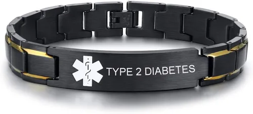 Vista 11 de VNOX Pulsera ajustable de acero inoxidable cepillado de 2 tonos con grabado personalizado gratis, identificación de alerta médica, unisex