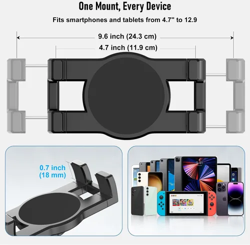 Vista 5 de Soporte industrial de la tableta para el camión y el vehículo, soporte resistente del iPad de la base del taladro Holder for Car, Adjustable