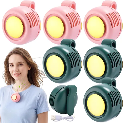Vista 17 de Paquete de 6 mini ventiladores silenciosos portátiles sin aspas Verde